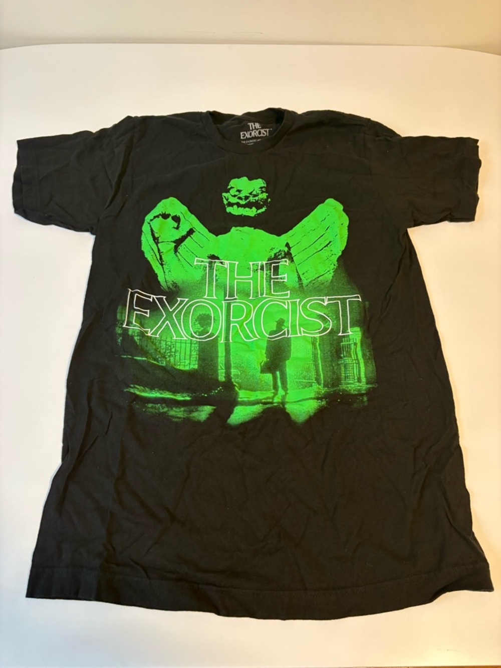 The Exorcist Horror Tee - Black with Neon Green Print